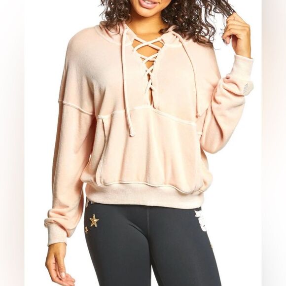 FP Movement By Free People Light Pink Believer Pullover Hoodie Sweatshirt - Picture 1 of 9